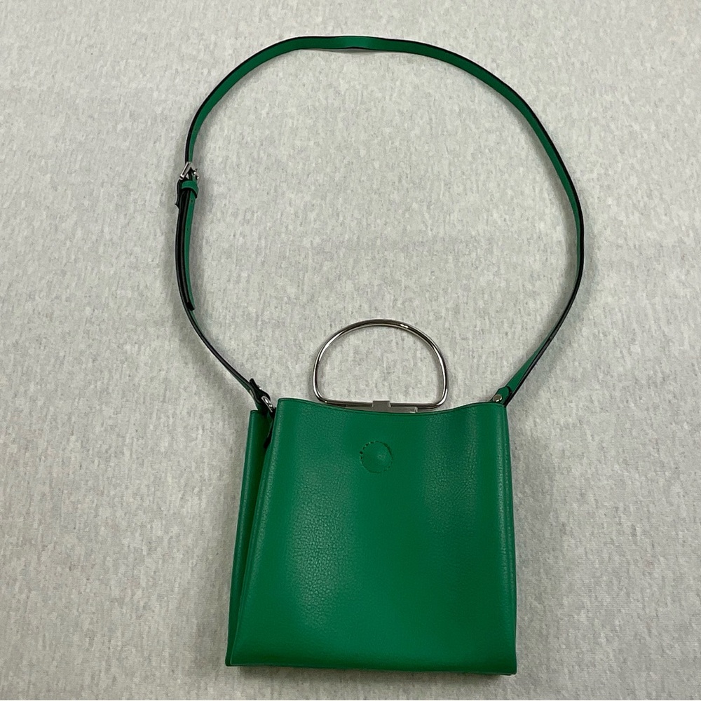 Sara Cross body Bag With Top Handle Faux leather Party designer Classic Green